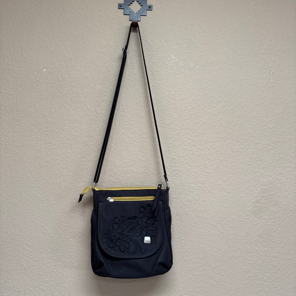Haiku Black Canvas Crossbody Bag/Purse